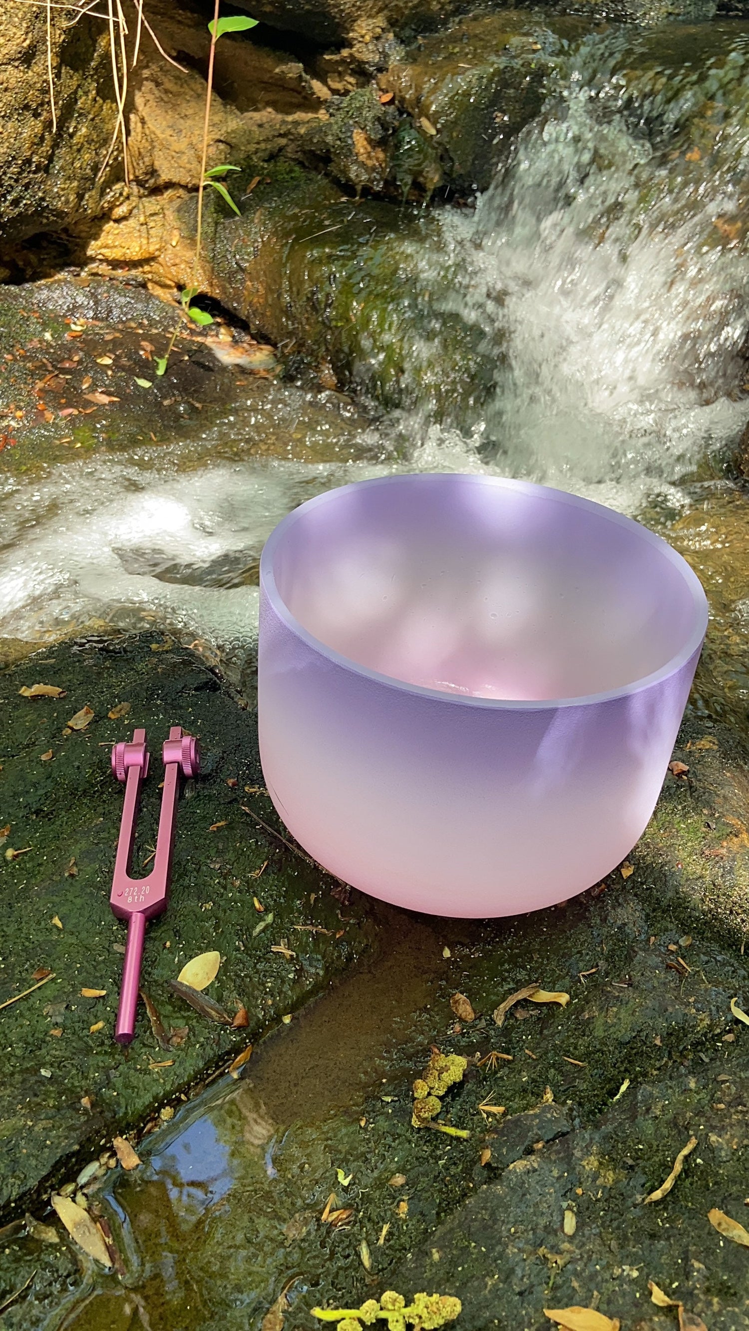 Merkaba Tuning Fork And High Vibration Crown Chakra 8" Crystal Singing Bowl 432HZ B-Note w/ Bag Bundle, Gift For Her