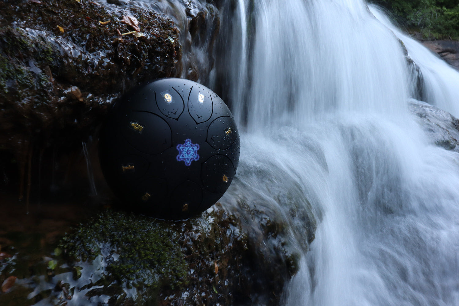 Metatron's Cube 8" Steel Tongue Drum - F Key - Sacred Geometry, Energy Shift, Shamanic Drum, Ethereal Drum Healing, Tank Drum