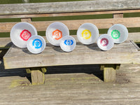 Myriad Melodies' Perfect Pitch (5 Cents) 432HZ Chakra Symbol Crystal Singing Bowl 7pc Set - 2 Cases, 2 Mallets, 2 Suede Strikers, 8 O-Rings
