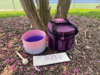 Pink Aura - Crystal Singing Bowl and Soul Purpose Tuning Fork - 432 Hz F-Note w/ Bag Bundle