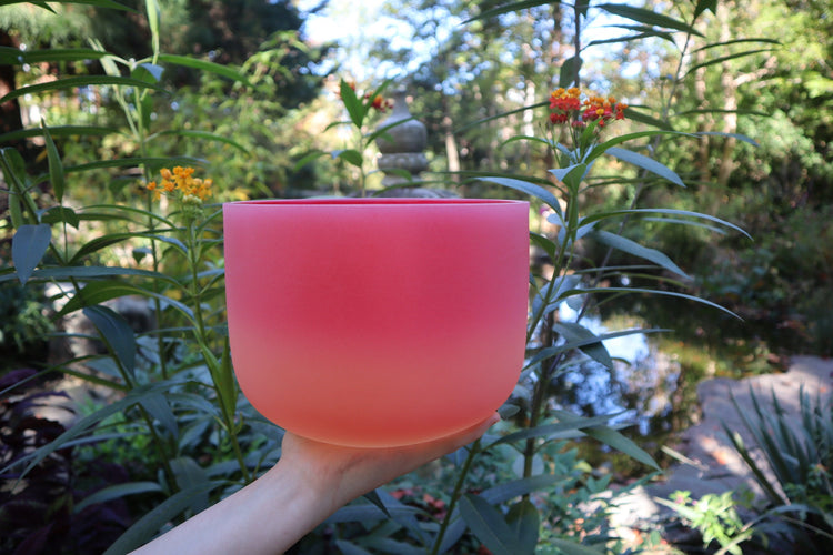 Horizon - 528Hz 8" Root Chakra C Note 99.9% Quartz Crystal Singing Bowl, Rubber Mallet, With Padded Carry Case, 174 Hz Solfeggio Tuning Fork