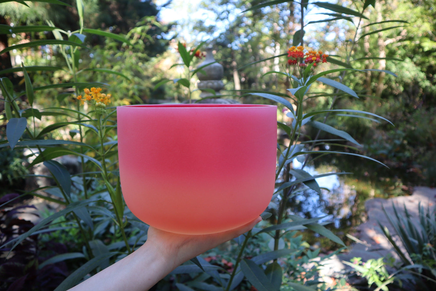 Horizon - 528Hz 8" Root Chakra C Note 99.9% Quartz Crystal Singing Bowl, Rubber Mallet, With Padded Carry Case, 174 Hz Solfeggio Tuning Fork