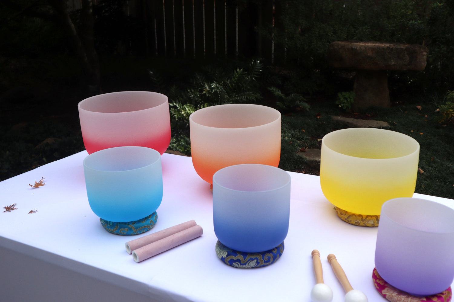 Myriad Melodies' Perfect Pitch (5 Cents) 432 Hz Soft Light Singing Bowl Set - 2 Cases, Cushions, O-Rings, 2 Mallets 2, Suede Strikers