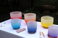 Myriad Melodies' Perfect Pitch (5 Cents) 432 Hz Soft Light Singing Bowl Set - 2 Cases, Cushions, O-Rings, 2 Mallets 2, Suede Strikers