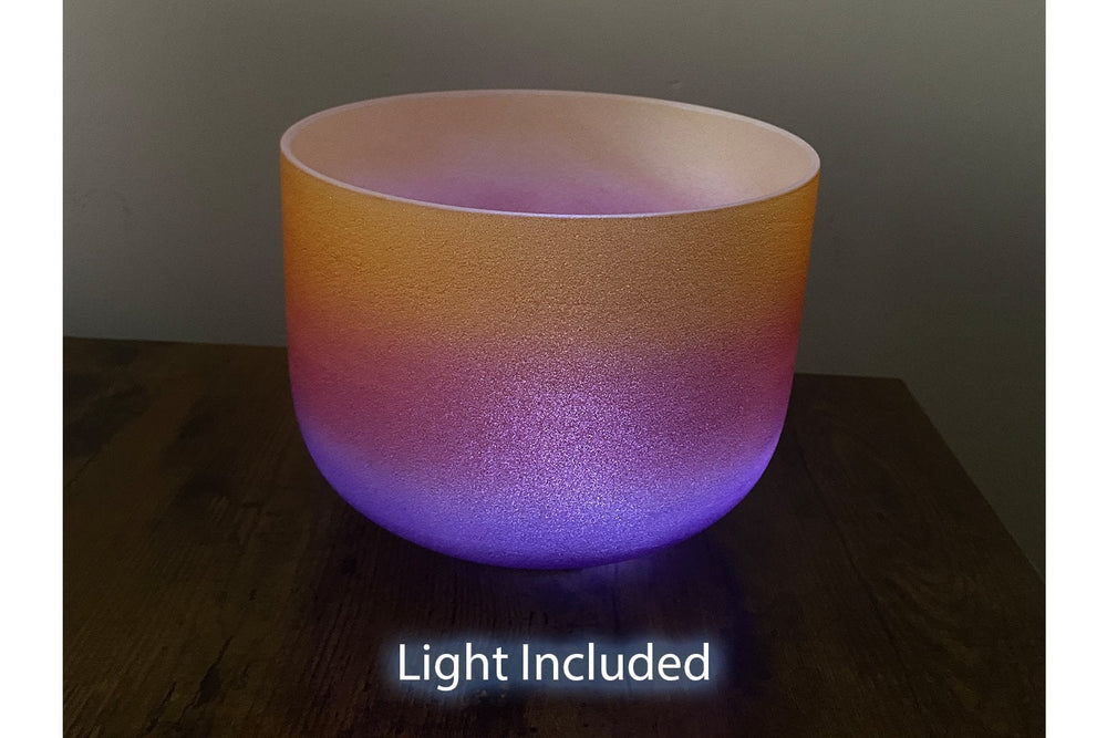 Desert Flower - 432Hz 8" Solar Plexus Chakra E Note Crystal Singing Bowl - Mallet, Padded Carry Case, 528 Hz Solfeggio Tuning Fork