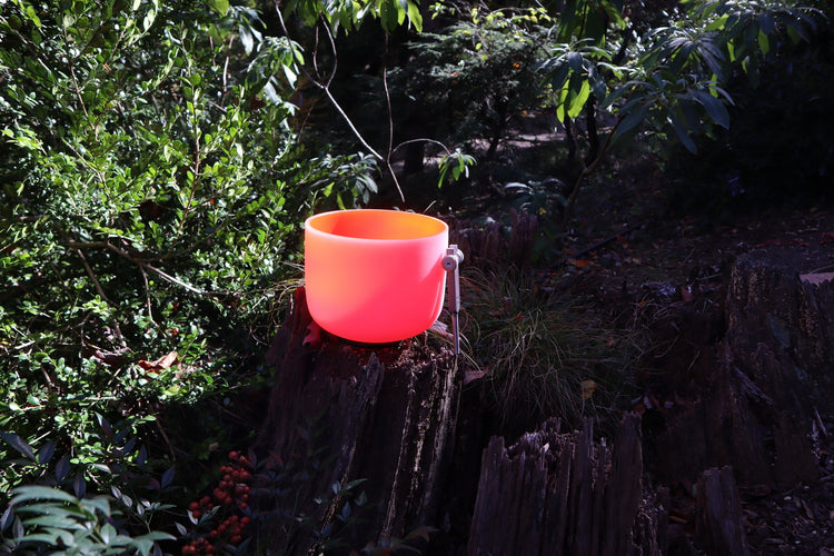 432Hz 8" Sacral Chakra D Note 99.9% Quartz Crystal Singing Bowl - 5 Cents Perfect Pitch, Frosted, Rubber Mallet, With Case