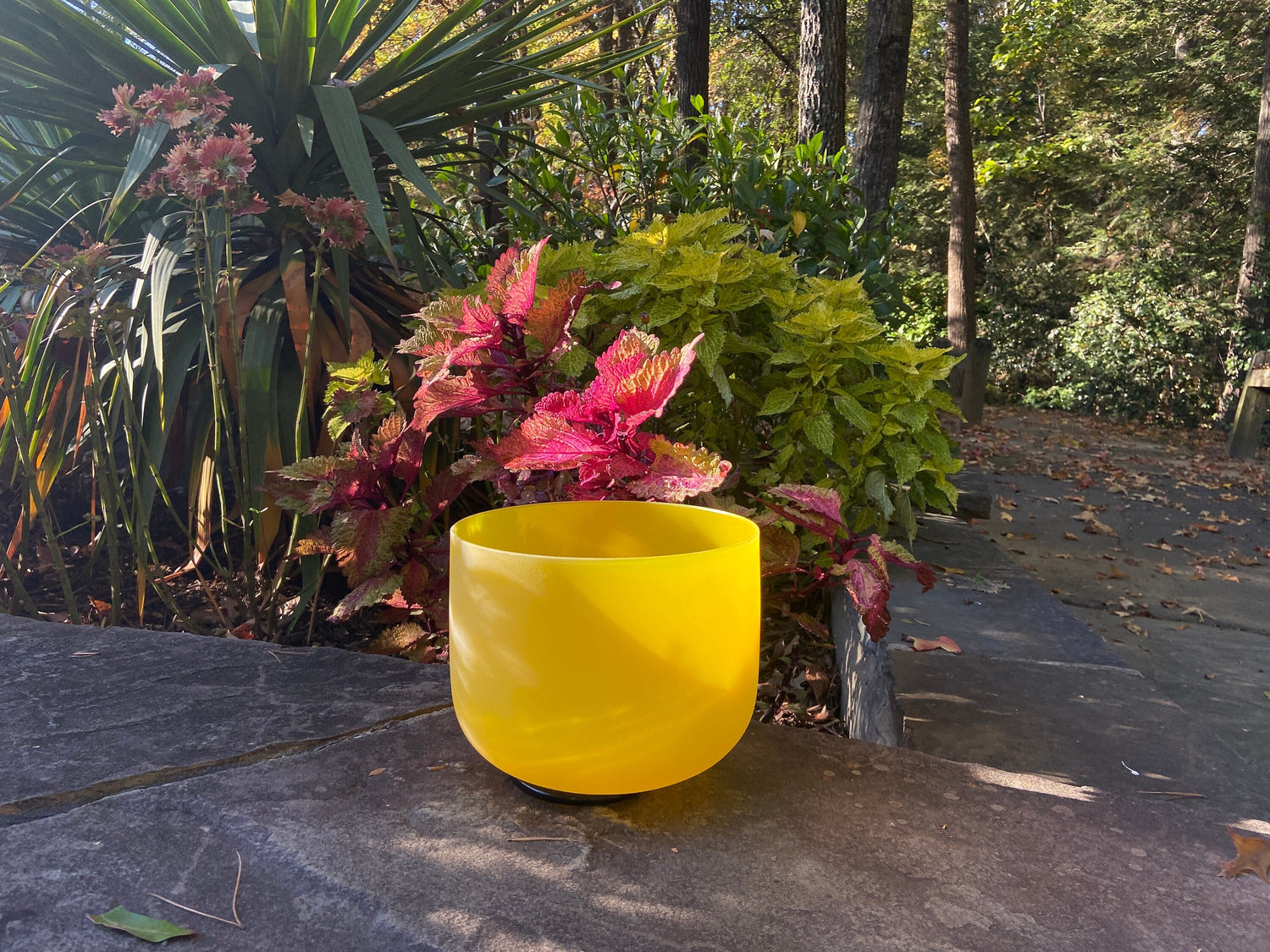 432Hz 8” Solar Plexus Chakra E Note 99.9% Quartz Crystal Singing Bowl - 5 Cents Perfect Pitch - Frosted Yellow, O-Ring, Mallet