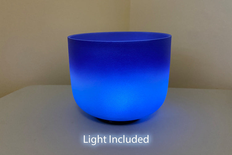 Aquarian - 432 Hz 8" Throat Chakra G Note Quartz Crystal Sining Bowl, Mallet, O-Ring, Carry Case