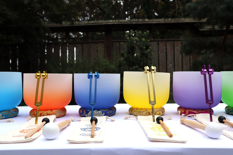 Soft Light 10" Singing Bowl - Perfect Pitch 432 Hz 99.99% Quartz Crystal Singing Bowl, Padded Carry Case, Cushion, And Mallet