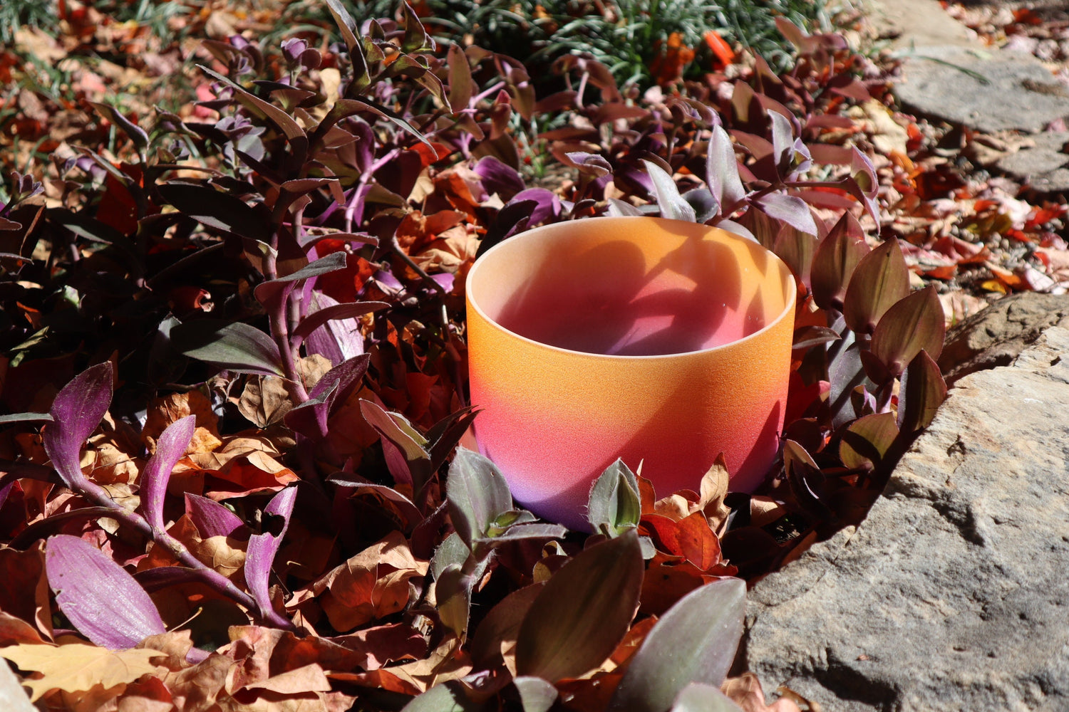 Desert Flower - 432Hz 8" Solar Plexus Chakra E Note Crystal Singing Bowl - Mallet, Padded Carry Case, 528 Hz Solfeggio Tuning Fork