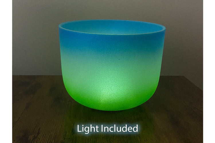 Earthly Heaven - 432Hz 8" Throat Chakra G Note Crystal Singing Bowl - Mallet, Padded Carry Case, 528 Hz Solfeggio Tuning Fork