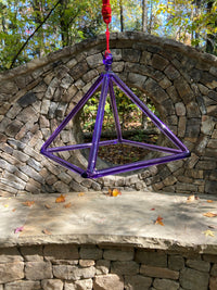 8" Purple Quartz Crystal Singing Pyramid - Sound Vibration - Musical Instrument With Crystal Striker And Padded Carry Case