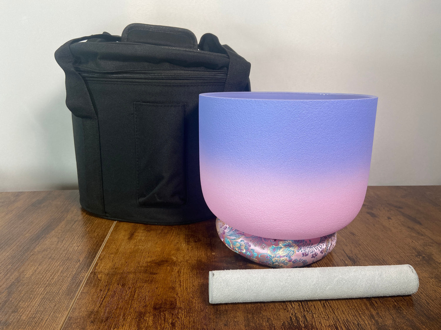 432 Hz 3rd Eye High Vibrational Quartz Crystal Singing Bowl with Padded Carry Case - 8" A Note, O-Ring, Cushion, Striker - Gift For Her