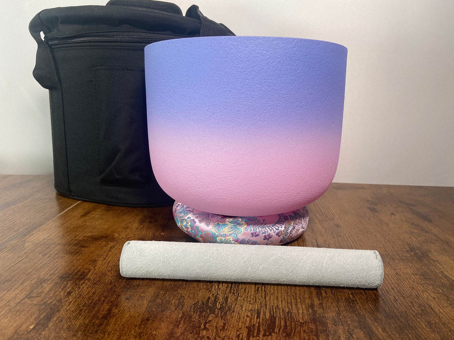432 Hz 3rd Eye High Vibrational Quartz Crystal Singing Bowl with Padded Carry Case - 8" A Note, O-Ring, Cushion, Striker - Gift For Her