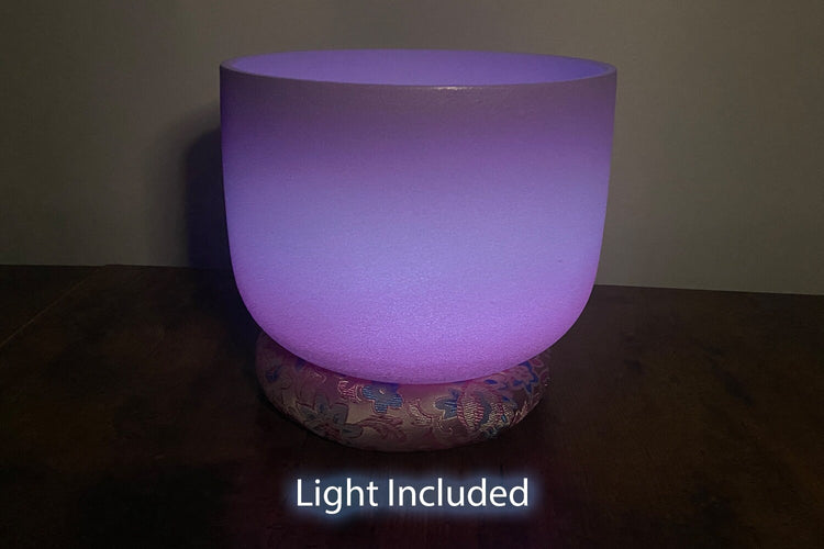 High Vibrational Crown Chakra 8" Crystal Singing Bowl 432Hz B-Note, Merkaba Soul Purpose Tuning Fork, Bag, Sound Vibration, Gift For Her