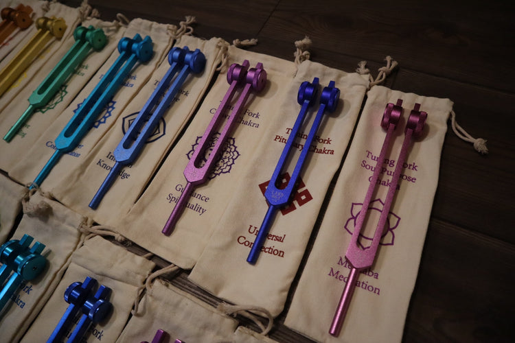 34pc Solfeggio, Human Biology, and Chakra Tuning Fork Kit - Professionally Tuned .25, Bio-field, Vibration