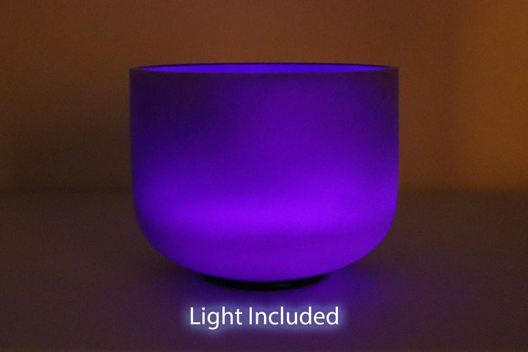 Heart Math Gemstone Mix, Crown Chakra Tuning Fork, 4096 Hz Crystal Resonator, Purple Crown Chakra 8" Bowl - 432HZ B-Note, Gift For Her