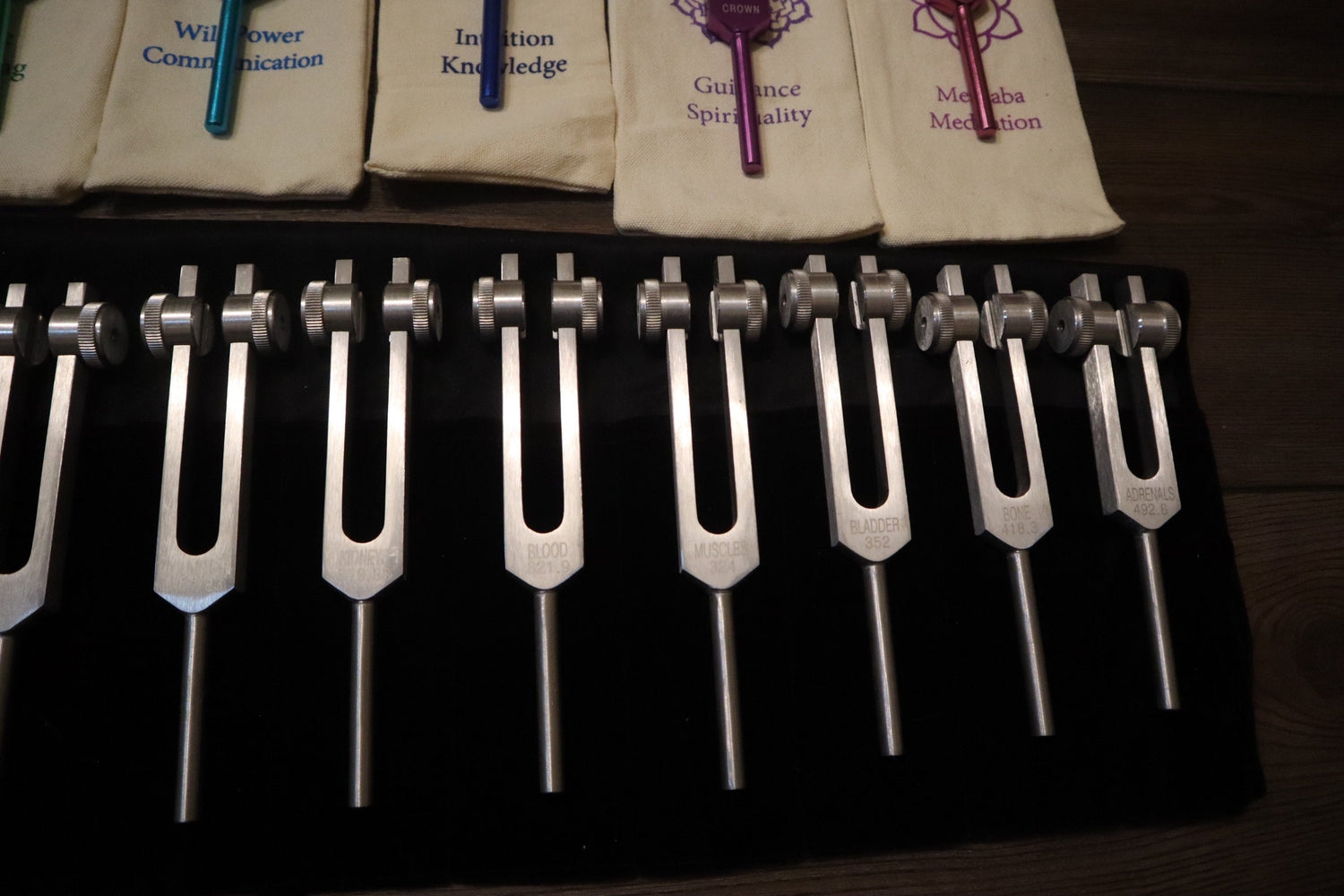 34pc Solfeggio, Human Biology, and Chakra Tuning Fork Kit - Professionally Tuned .25, Bio-field, Vibration