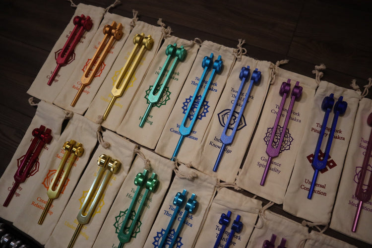 34pc Solfeggio, Human Biology, and Chakra Tuning Fork Kit - Professionally Tuned .25, Bio-field, Vibration