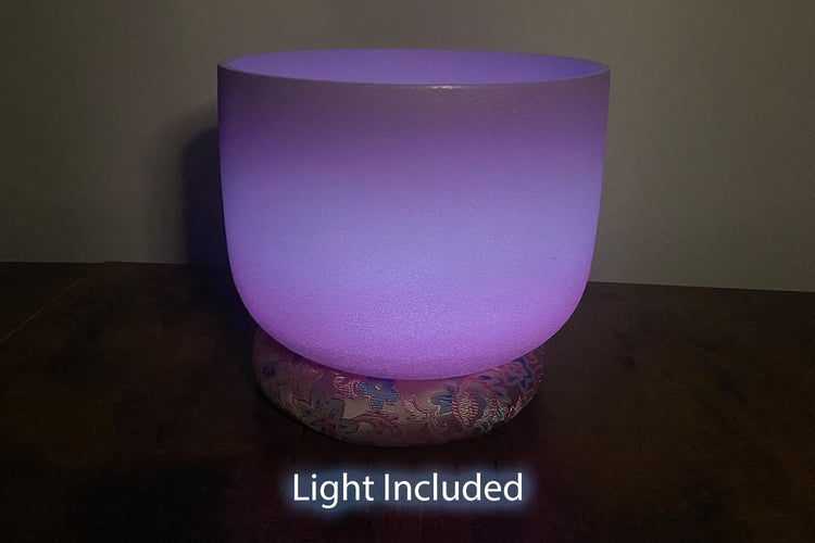 Heart Math Gemstone Mix, Crown Chakra Tuning Fork, 4096 Hz Crystal Resonator, Crown Chakra 8" Singing Bowl 432HZ B-Note, Carry Case