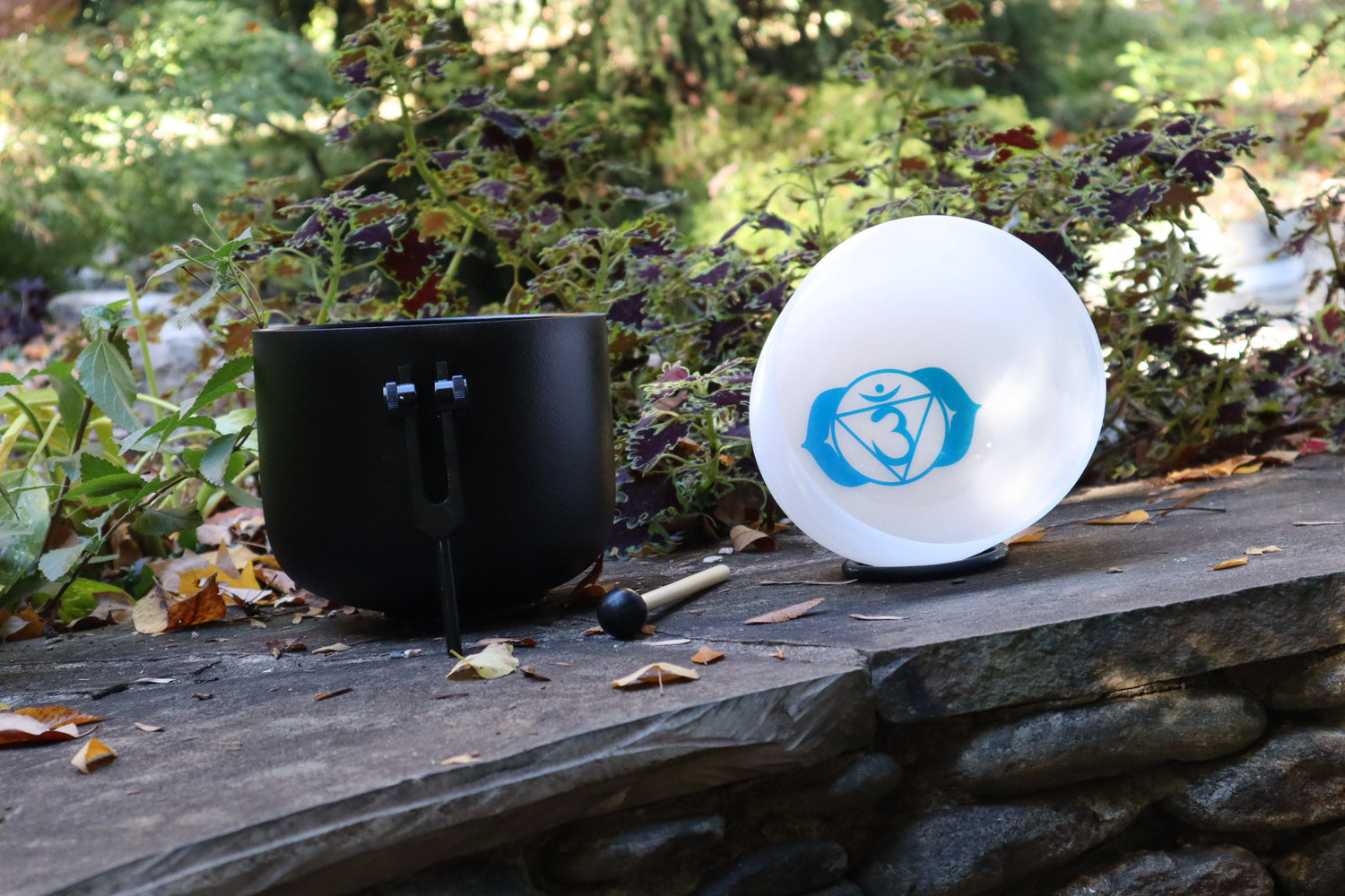 432 Hz Gravity Bowl, 3rd Eye Bowl, and 528 Hz Solfeggio Tuning Fork Bundle - Solar Plexus and 3rd Eye Chakra Bowls, Mallet, O-Ring, Case