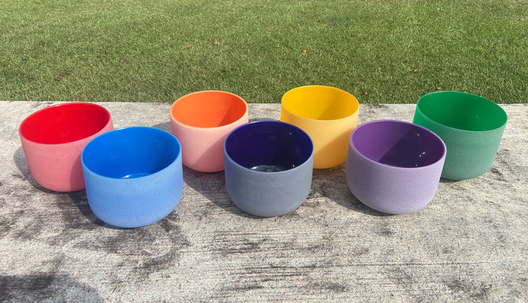 Luminous Chakra 8" Bowl - 432 Hz 99.99% Quartz Crystal Singing Bowl - 5 Cents Perfect Pitch, O-ring, Mallet