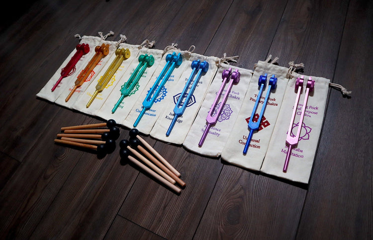 Myriad Melodies' Professionally Tuned .25 9pc Solfeggio - Weighted Set Of All 9 Solfeggio Frequencies Best Tuning Forks For - Biofield