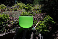 432 8” Hz Heart Chakra Iridescent Light Quartz Crystal Singing Bowl with Padded Carry Case - F Note, O-Ring, Mallet