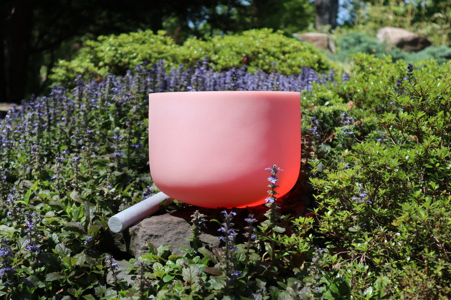 432Hz 10" Orange Frosted Sacral Chakra D Note 99.9% Quartz Crystal Singing Bowl, Suede Striker, With Padded Carry Case, 528 Hz Tuning Fork