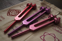 Myriad Melodies' Professionally Tuned .25 - 8pc Chakra Premium Tuning Fork Set - Chakra Engrams, Crystal Attenuator Extender, Biofield
