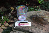 Clear Light - 432 Hz Perfect Pitch Clear Quartz 8" Singing Bowl - 3rd and 4th Octave, Suede Striker, O-Ring, and Padded Carry Case