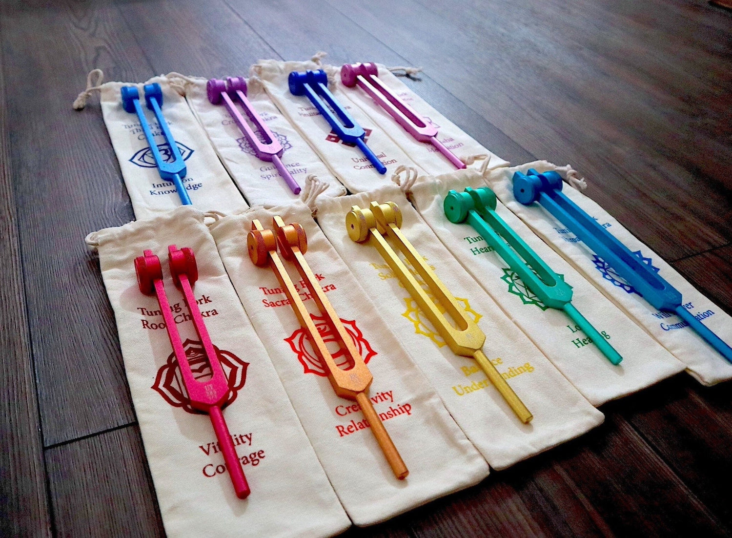 Myriad Melodies' Professionally Tuned .25 9pc Solfeggio - Weighted Set Of All 9 Solfeggio Frequencies Best Tuning Forks For - Biofield