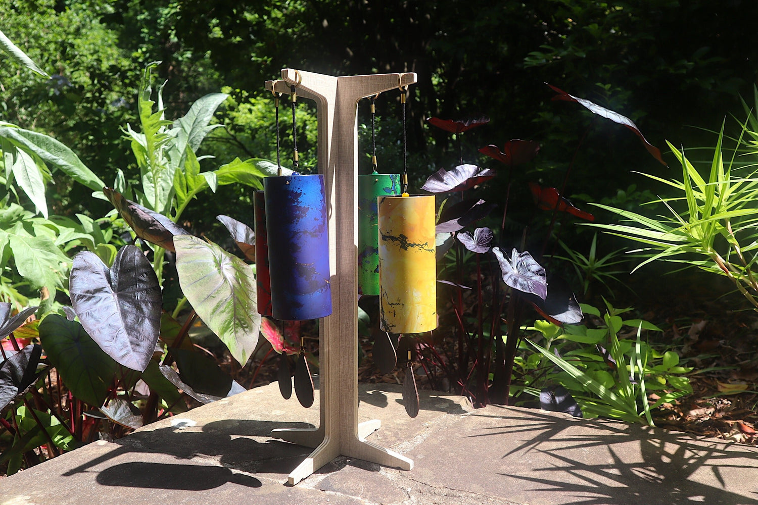 Melody Chimes 4pc Color Set - Played By The Wind All Elements Included Earth, Air, Water, Fire - Windbell, Sound Vibration