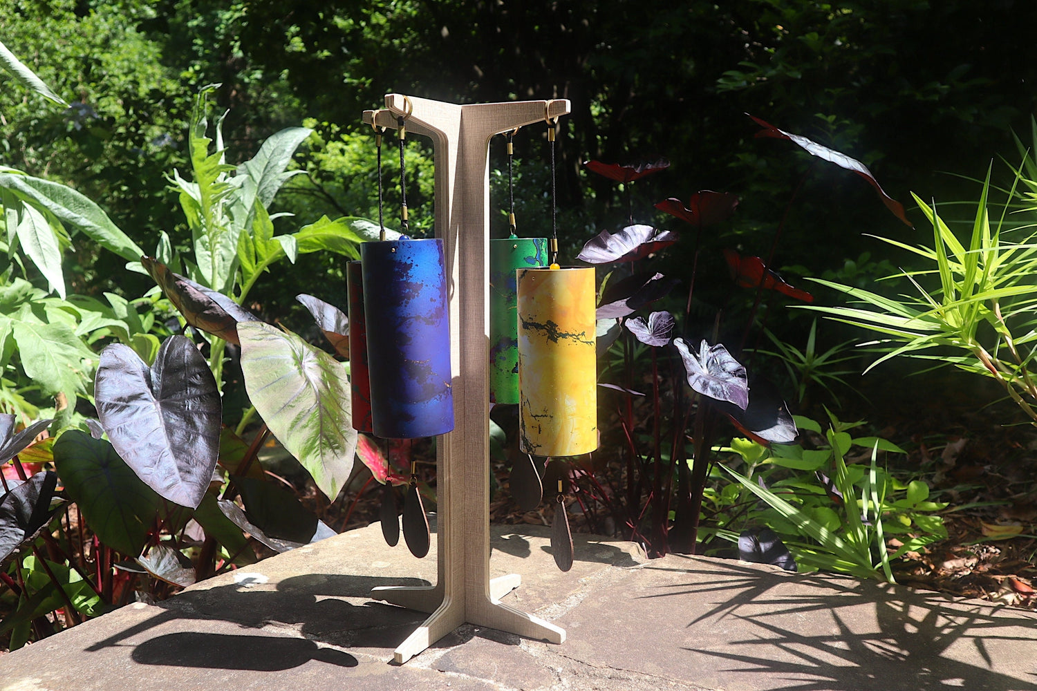 Melody Chimes 4pc Color Set - Played By The Wind All Elements Included Earth, Air, Water, Fire - Windbell, Sound Vibration