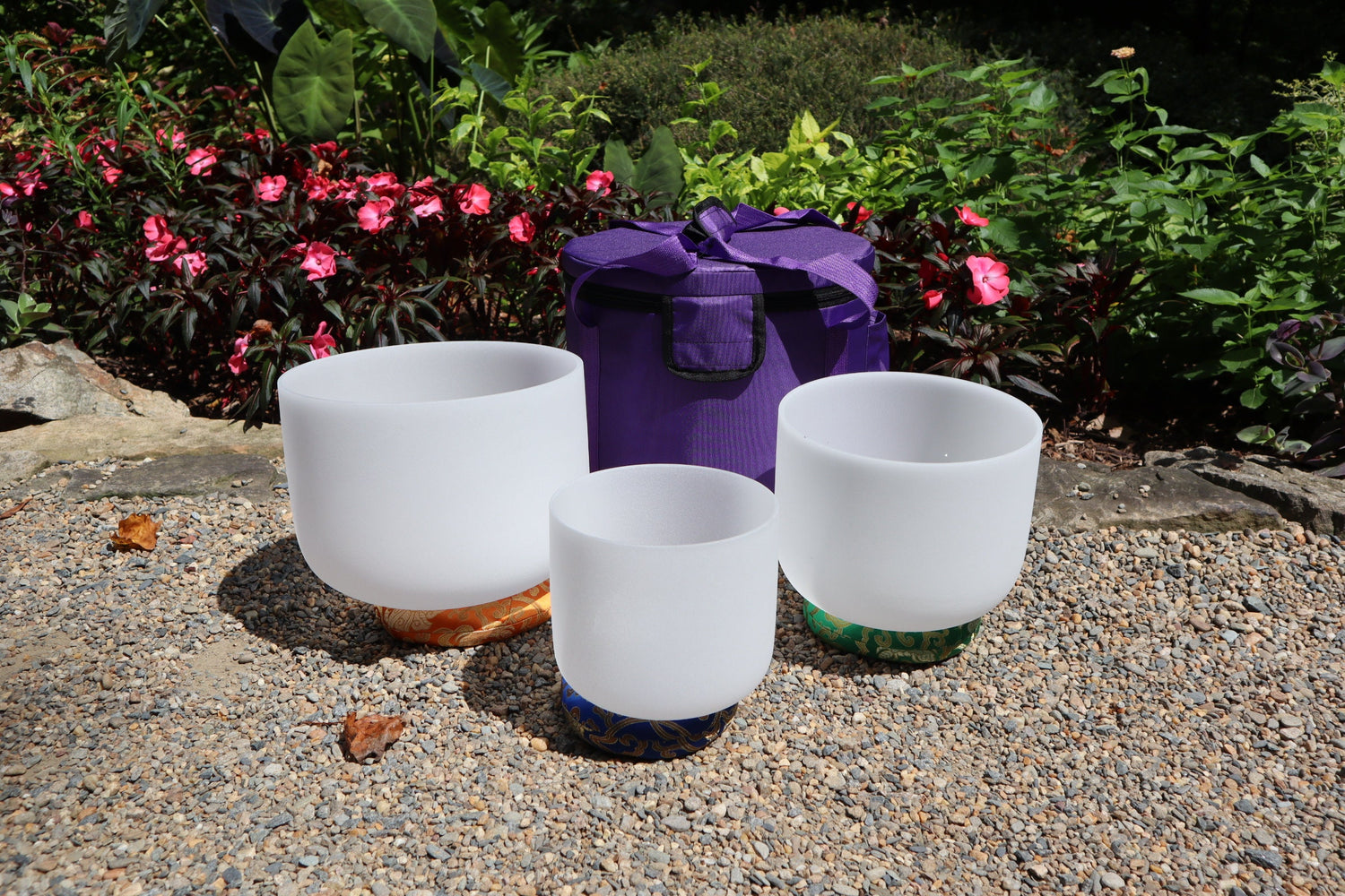 Myriad Melodies' Chakra Printed Partial Set Perfect Pitch (5 Cents) 432 Hz - 3pc or 4pc - Printed Engrams, 1 Case, Mallet, Suede Striker