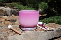 10" High Vibrational Heart Chakra Crystal Singing Bowl 432Hz, Merkaba Soul Purpose Tuning Fork, Carry Bag, Sound Vibration, Gift For Her
