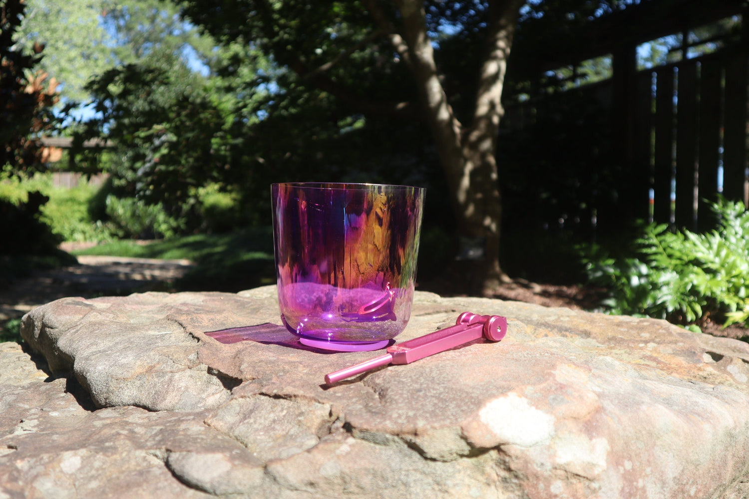 Soul Star - Premium Clear 5.5" Crystal Singing Bowl and Tuning Fork , 432 Hz A# w/ Bag Bundle, 99% Quartz Crystal Bowl, Mallet, Carry Case