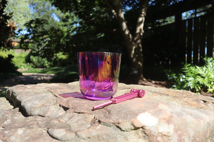 Soul Star - Premium Clear 5.5" Crystal Singing Bowl and Tuning Fork , 432 Hz A# w/ Bag Bundle, 99% Quartz Crystal Bowl, Mallet, Carry Case