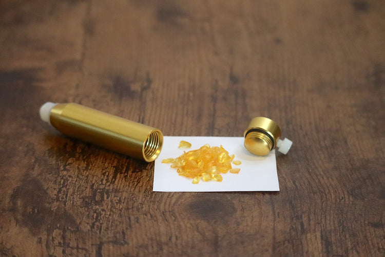 432 Hz Weighted Gold Tuning Fork For Vibration - Attenuator Handle Extender with 10mm Crystal