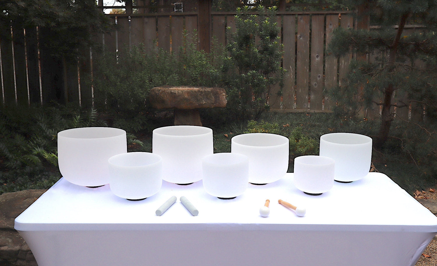 Myriad Melodies' Perfect Pitch 432 Hz Lotus Mandala Singing Bowl Set - 2 Cases 2 Mallets 2 White Suede Strikers