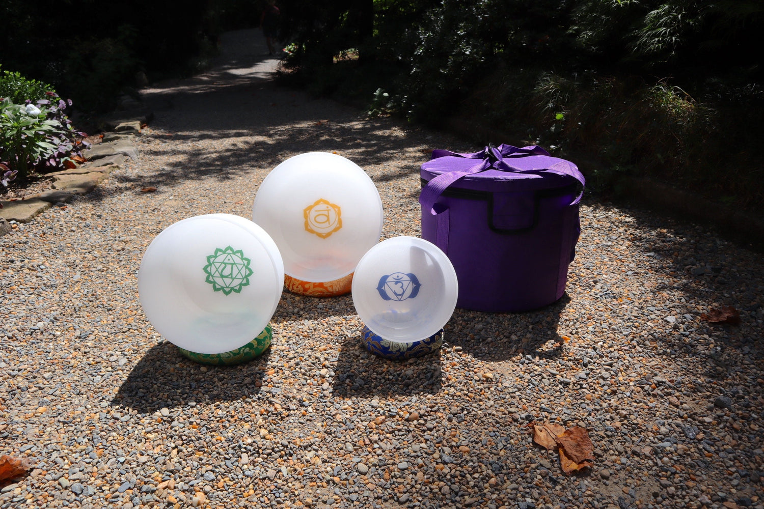 Myriad Melodies' Chakra Printed Partial Set Perfect Pitch (5 Cents) 432 Hz - 3pc or 4pc - Printed Engrams, 1 Case, Mallet, Suede Striker