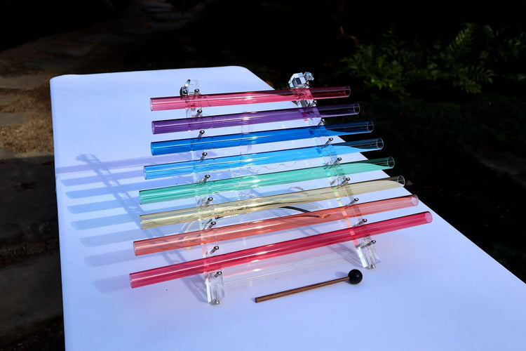 432 Hz Crystal Harp - 5th Octave Perfect Pitch - Notes CDEFGABC - Mallets, Strikers, Case - Bio-field, Sound Vibration