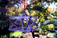 8" Purple Quartz Crystal Singing Merkaba Sound Vibration Musical Instrument With Crystal Striker And Padded Carry Case