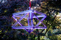 8" Purple Quartz Crystal Singing Merkaba Sound Vibration Musical Instrument With Crystal Striker And Padded Carry Case
