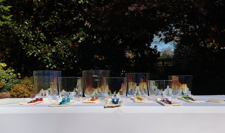 Myriad Melodies' Perfect Pitch 432 Hz 7pc Clear Cosmic Light Set - 10 Chakra Tuning Forks - 10 Crystal Attenuators - Protective Cases