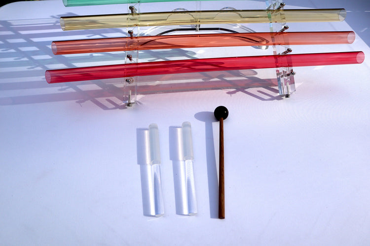 432 Hz Crystal Harp - 5th Octave Perfect Pitch - Notes CDEFGABC - Mallets, Strikers, Case - Bio-field, Sound Vibration