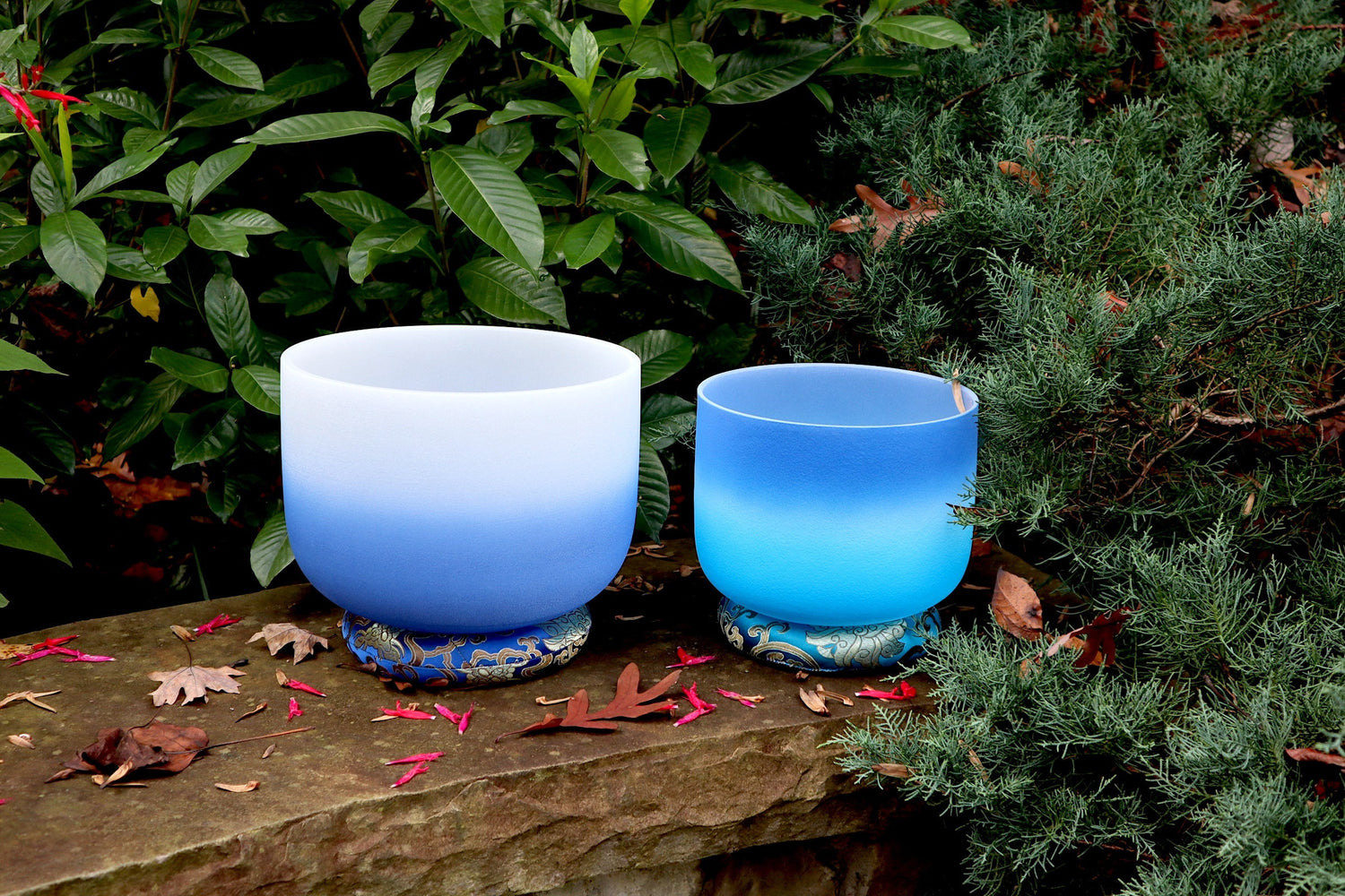 432 Hz 10" Third Eye and 8" Throat Chakra Singing bowl - Throat Chakra Tuning Fork - Mallet, Suede Striker, Carry Case, Sound Vibration