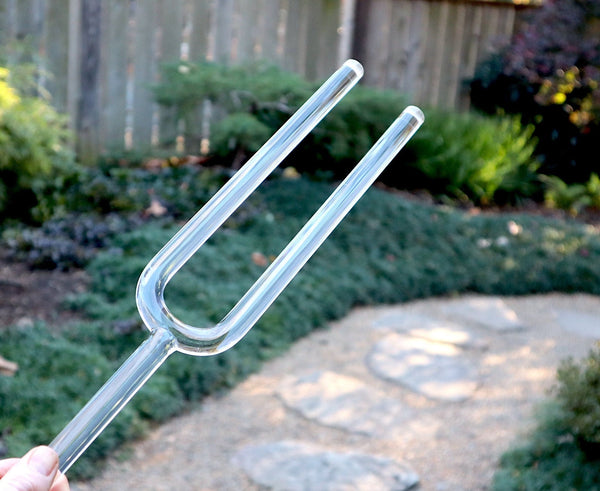 Crystal Tuning Fork - Each Note corresponds to a Chakra - 16mm with Purple Case - Subtle Body, Biofield