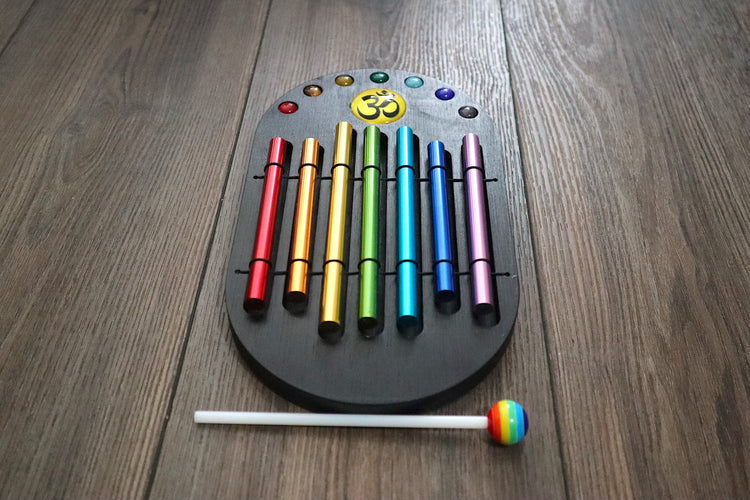 Xenergy Chimes - Easy to Play Chakra Color Chimes Set - Bubble Gum Percussion Stick - Om, Joyful Sound, Holiday Gift Idea