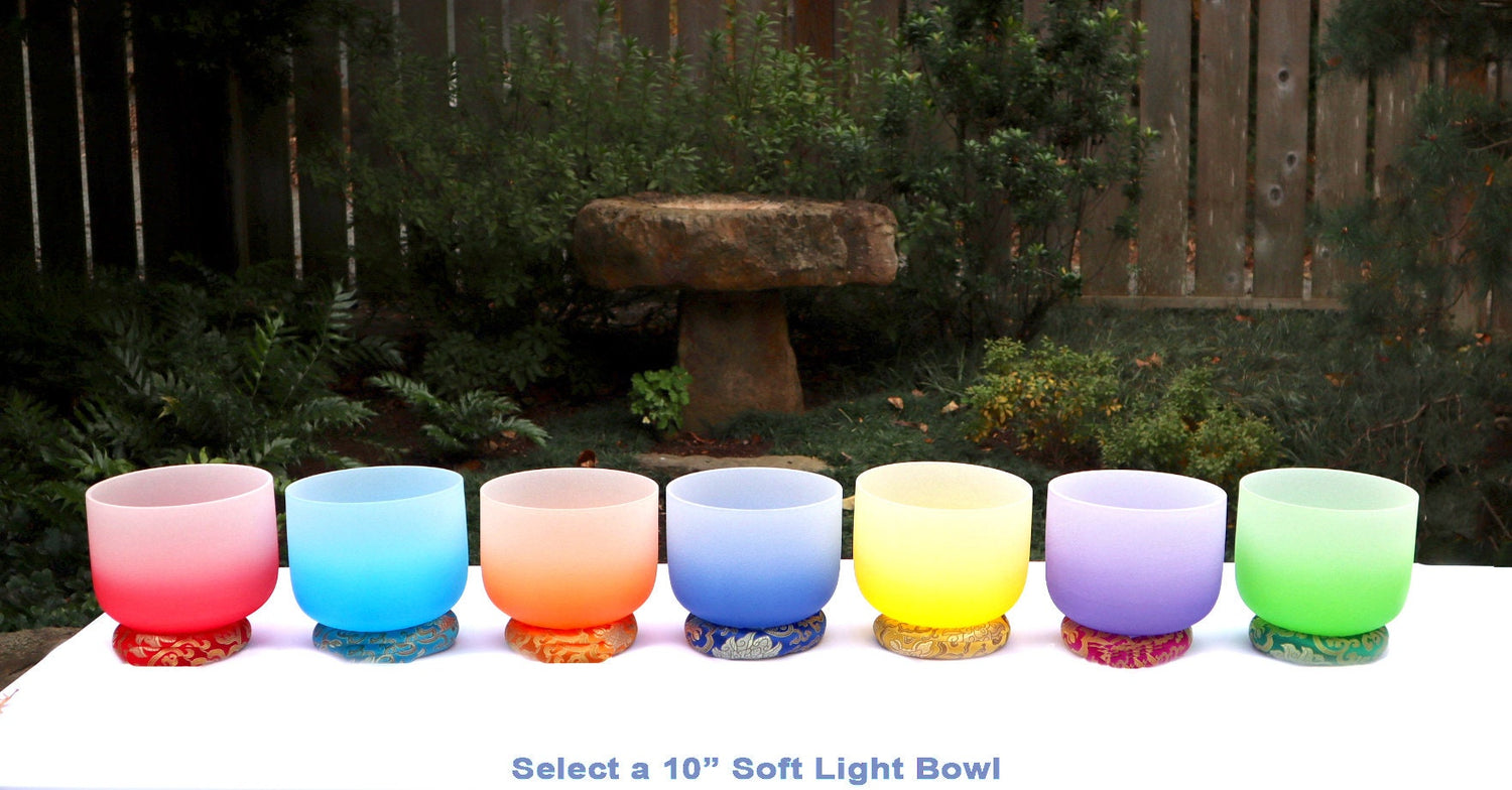 432 Hz 10" Third Eye and 8" Throat Chakra Singing bowl - Throat Chakra Tuning Fork - Mallet, Suede Striker, Carry Case, Sound Vibration